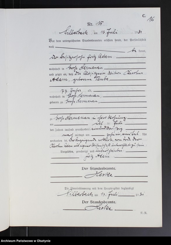 image.from.unit.number "Sterbe-Neben-Register Nr 1 - 26"