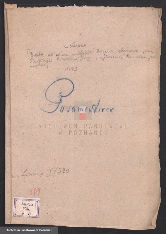 Obraz 2 z jednostki "Spec. Prośba do władz miejskich Leszna skierowana przez właściciela Piasecznej Góry o ogłoszenie terminu nadanych uprawnień o jarmarkach; język polski"