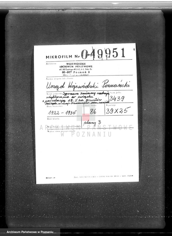 Obraz 2 z jednostki "Sprawa zmiany rodzaju użytkowania w związku z parcelacją powiat 19,5 ha gruntów leśnych w majątku Piorunów powiat koniński"