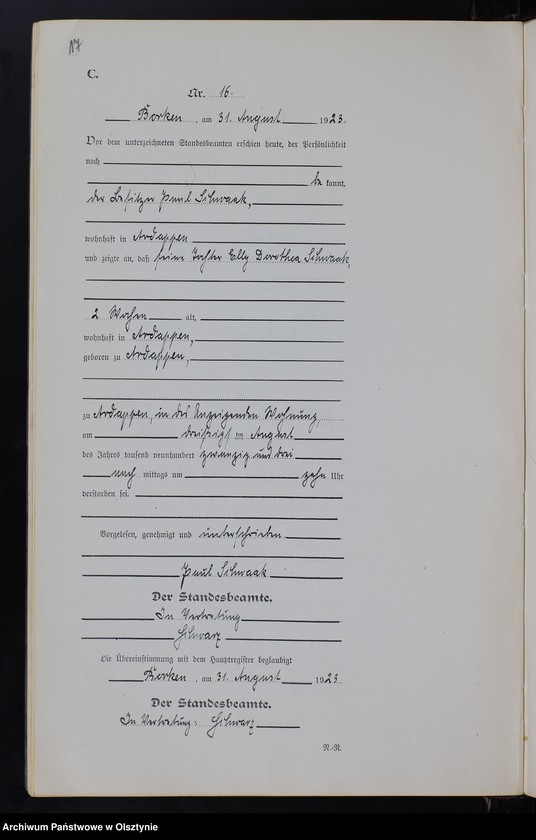 image.from.unit.number "Sterbe-Neben-Register Nr 1 - 19 [ Księga zgonów - wtóropis ]"