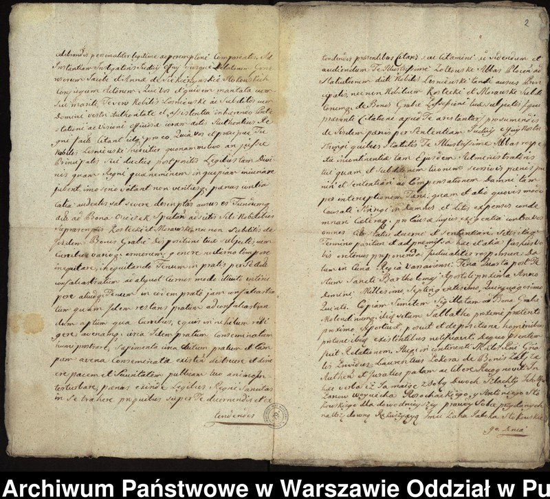 image.from.unit.number "Ekstrakty z ks. gr. i ziem. warszawskich oraz sumariusze dokumentów przedstawianych przez strony jako materiał dowodowy w sprawach z lat 1755-1767 między opatem Walentym Michałem Żółtowskim i konwentem a Jakubem i Anną Stokowskimi o rozgraniczenie dóbr opackich Grabie i Grabia Wólka i dóbr Stokowskich Osieczek i Przekory oraz o wzajemne szkody"