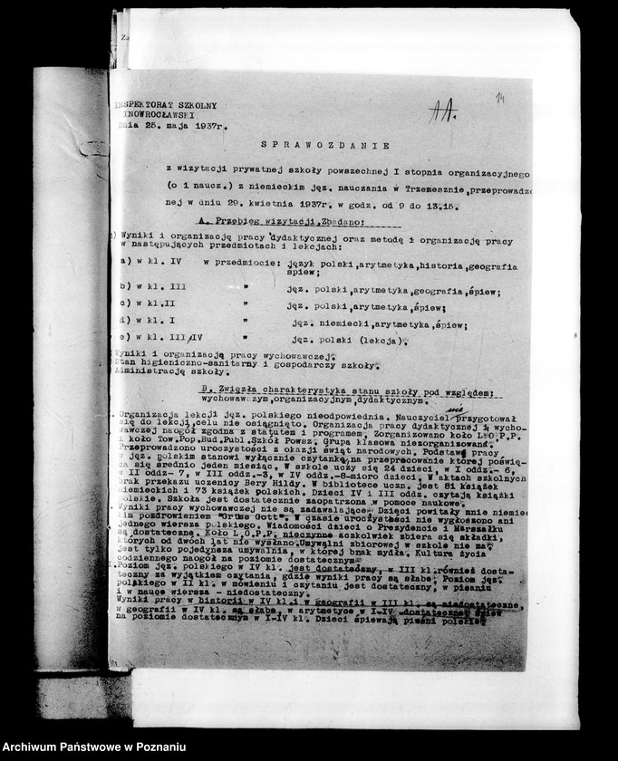 Obraz 18 z jednostki "Prywatna Szkoła Powszechna z niemieckim językiem nauczania Trzemeszno powiat Mogilno"