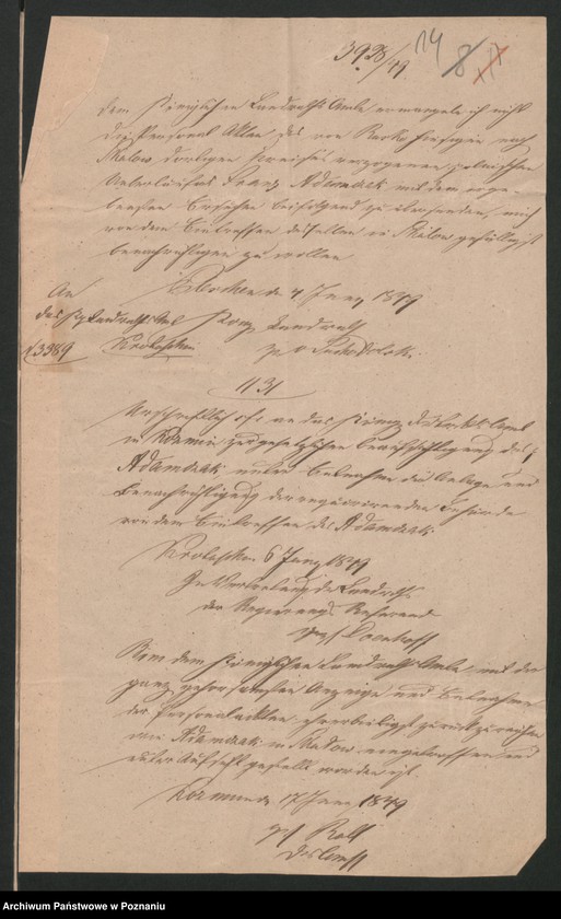 Obraz 16 z jednostki "A. betr. Personalia der polnischen Überläufer Franz und Sofia Adamczak /al. Gościniak, Adamiak/"