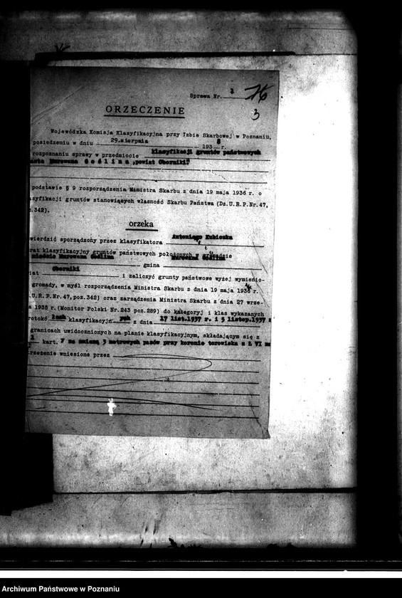 Obraz 7 z jednostki "/Klasyfikacja gruntów państwowych w powiecie obornickim - Murowana Goślina, Gościejewo, Długa Goślina/"