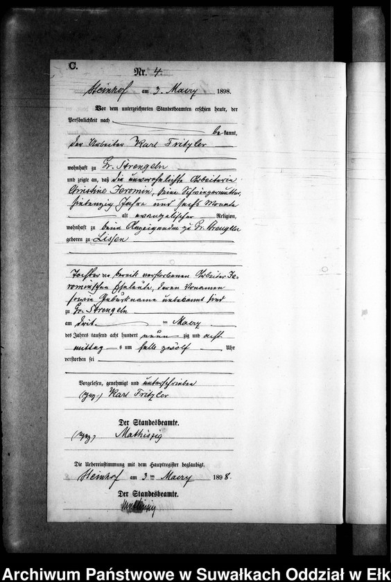 image.from.unit.number "Sterbe-Neben-Register des Preussischen Standes-Amtes Gr. Strengeln Kreis Angerburg"