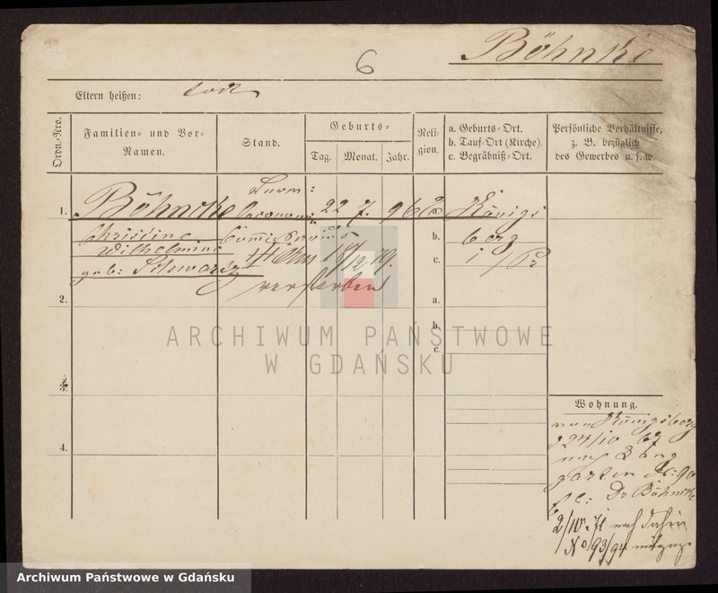 image.from.unit.number "Karty meldunkowe: Boehncke - BĂ¶hnling"