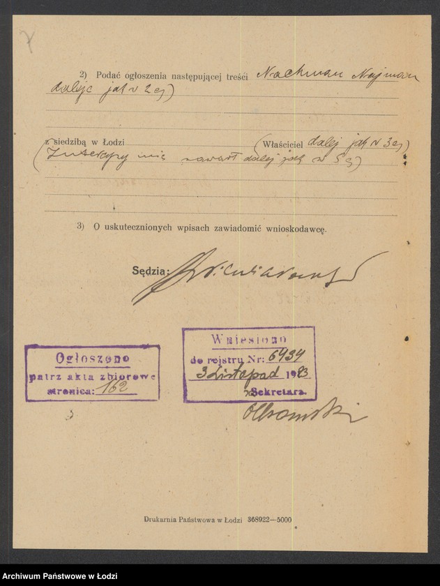 Obraz 9 z jednostki "Najman Nachman- sklep spożywczy i handel zbożem i mąką"