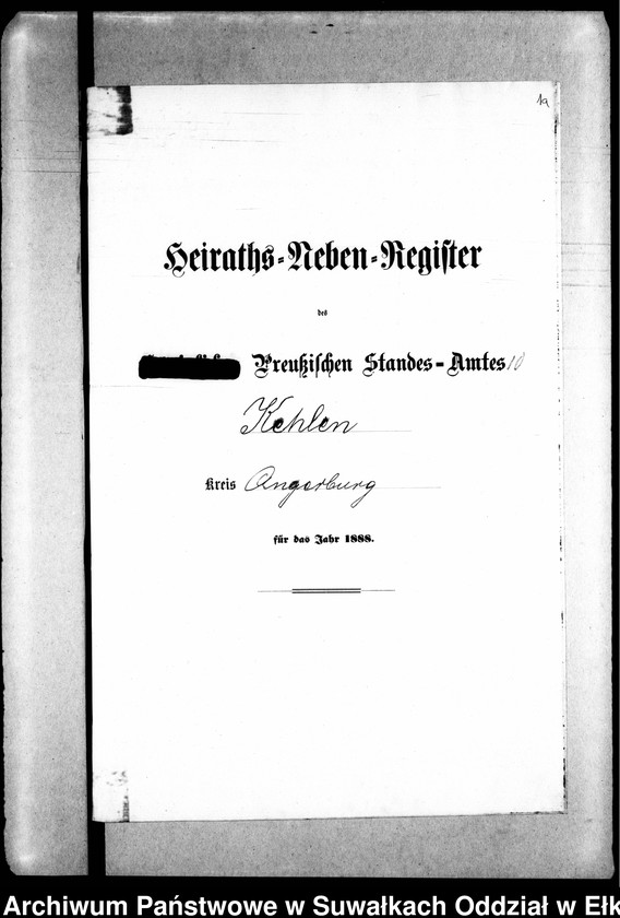 image.from.unit.number "Heiraths-Neben-Register des Preussischen Standes-Amtes Kehlen Kreis Angerburg"