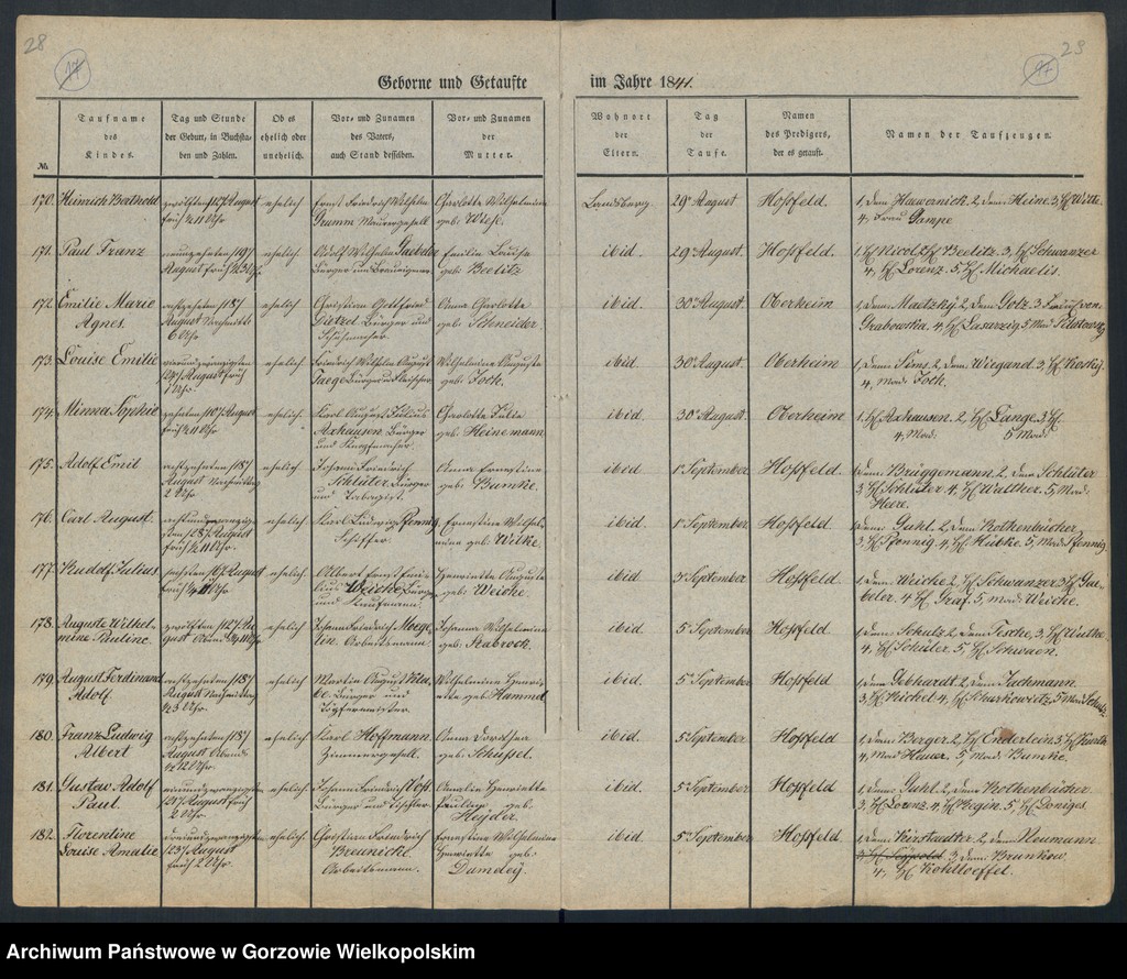 image.from.unit.number "Duplikate der Kirchenbücher von der Parochie der Hauptkirche zu Landsberg an der Warthe (zawiera także księgę zgonów Konkordien Kirche z 1841 r.)"