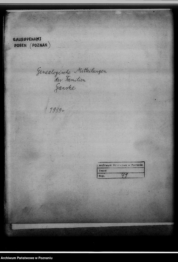 Obraz 4 z jednostki "Genealogische Mitteilungen der Familie Ganske"