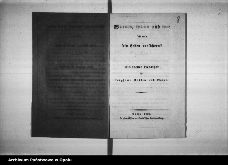 Obraz 10 z jednostki "Acta des Magistrats Oppeln betreffend Lebens - und Alters - Versorgungs - Versicherungen. De Anno 1850-1864"