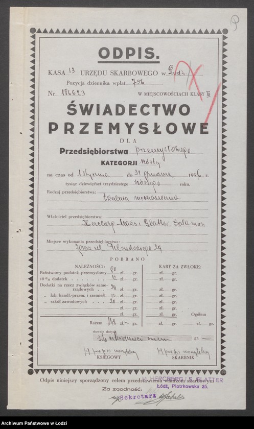 Obraz 11 z jednostki "Maks Hercberg – wyrób towarów wełnianych"