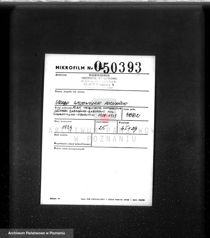 image.from.unit.number "Plan urządzenia gospodarstwa leśnego Baborówko-Baborowo powiat szamotulsko-obornicki 1929-1939"