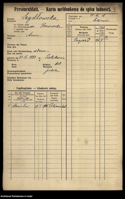 Obraz 5 z jednostki "[Spis ludności Łodzi] Szydłowska-Szymanowski"