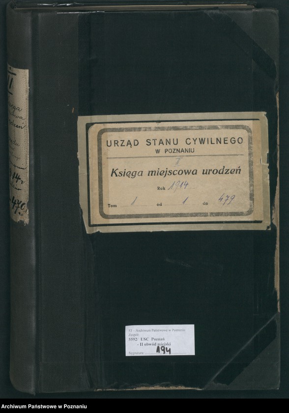 Obraz 2 z jednostki "Księga miejscowa urodzeń tom I [Rejestr główny urodzeń]"