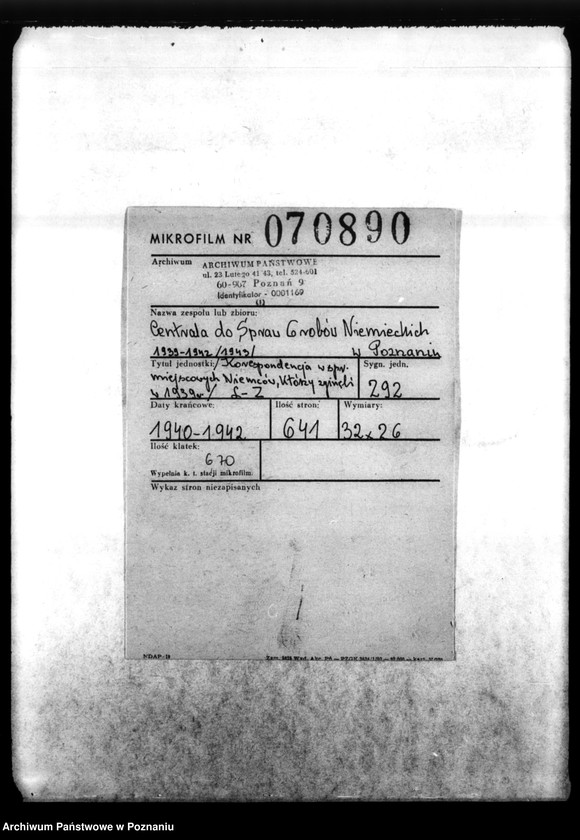 Obraz 2 z jednostki "Korespondencja w sprawie miejscowych Niemców, którzy zginęli w 1939 roku L - Z"