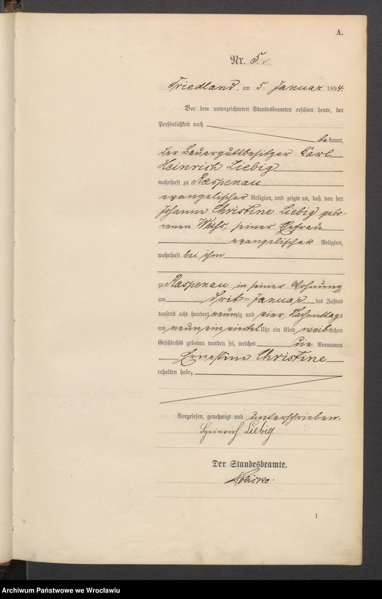 image.from.unit.number "Księga urodzeń USC Mieroszów (Friedland) 1894"