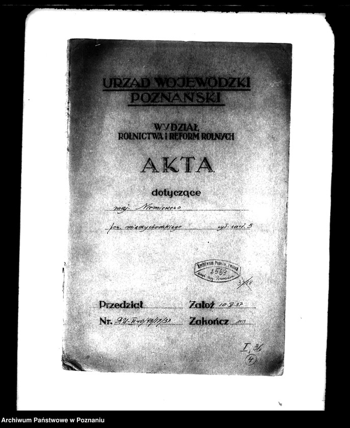 Obraz 4 z jednostki "Wyłączenie z art. 5 ustawy o wykonaniu reformy rolnej z majątku Niemierzewo powiatu międzychodzkiego"