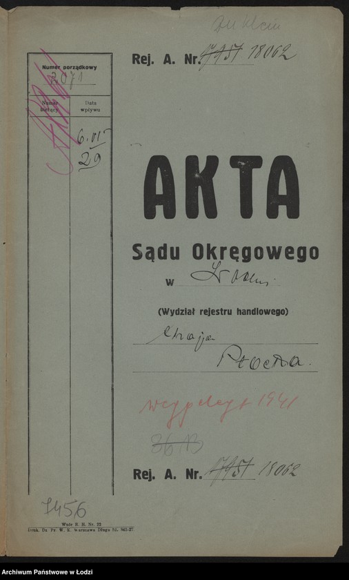Obraz 2 z jednostki "Chaja Ptocka – drobna sprzedaż galanterii i materiałów piśmiennych"