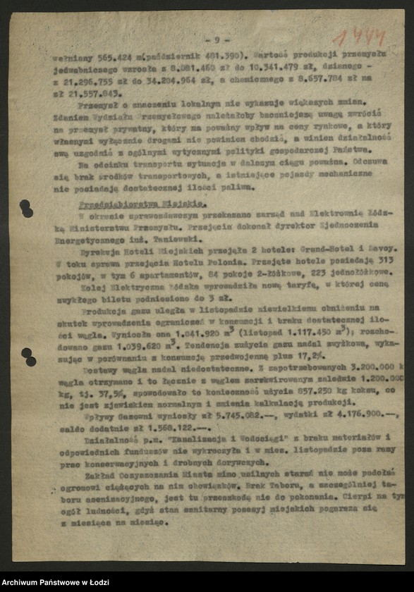 Obraz 13 z jednostki "Zarząd Miejski w Łodzi-sprawozdania, [protokoły z posiedzeń Wojewódzkiej Komisji Odbudowy, konferencji w sprawie połączenia WKOS i MKOS] [i załączniki]"