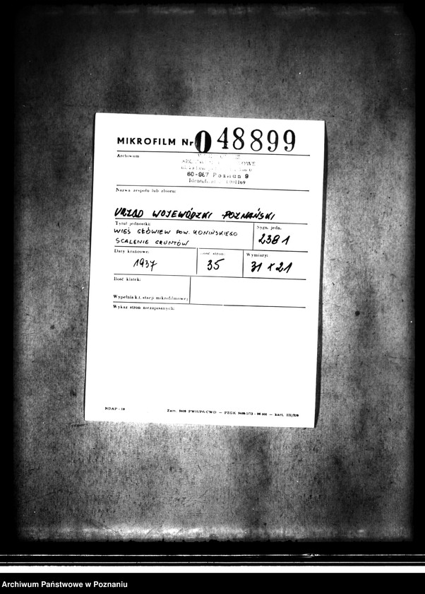 image.from.unit.number "Wieś Główiew powiatu konińskiego /scalanie gruntów/"