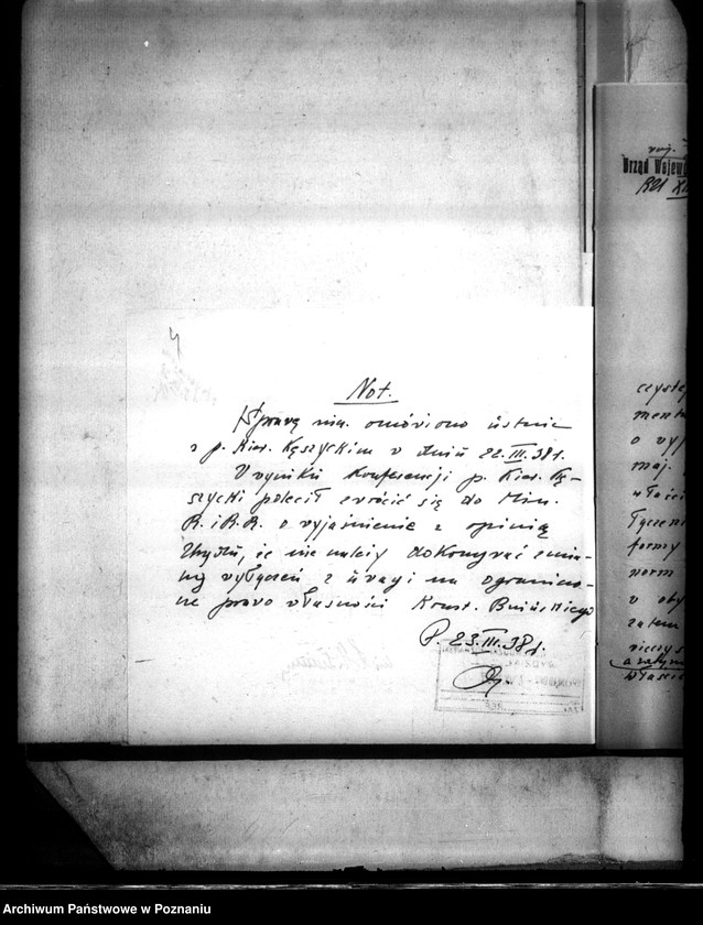 Obraz 8 z jednostki "Wyłączenie z art.. 4 ustawy o wykonaniu reformy rolnej z majątku Samostrzel i Dąbki powiatu wyrzyskiego własność Konstantyna Bnińskiego"