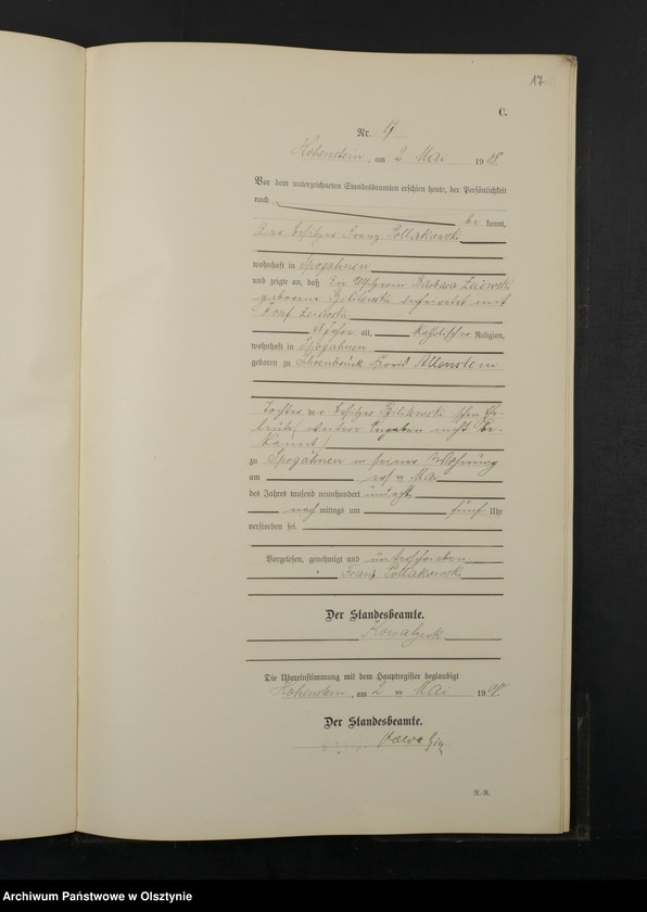 image.from.unit.number "Sterbe-Neben-Register Nr 1 - 45"