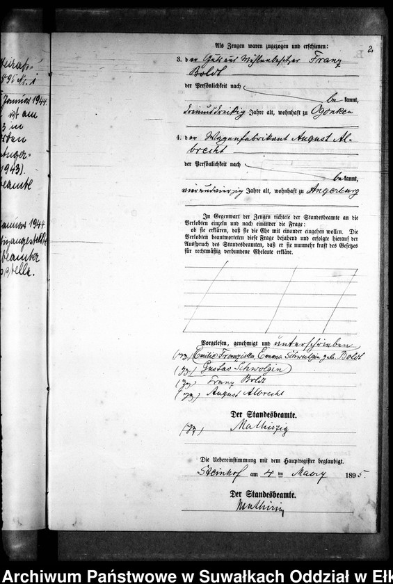 image.from.unit.number "Heiraths-Neben-Register des Preussischen Standes-Amtes Gr. Strengeln Kreis Angerburg"