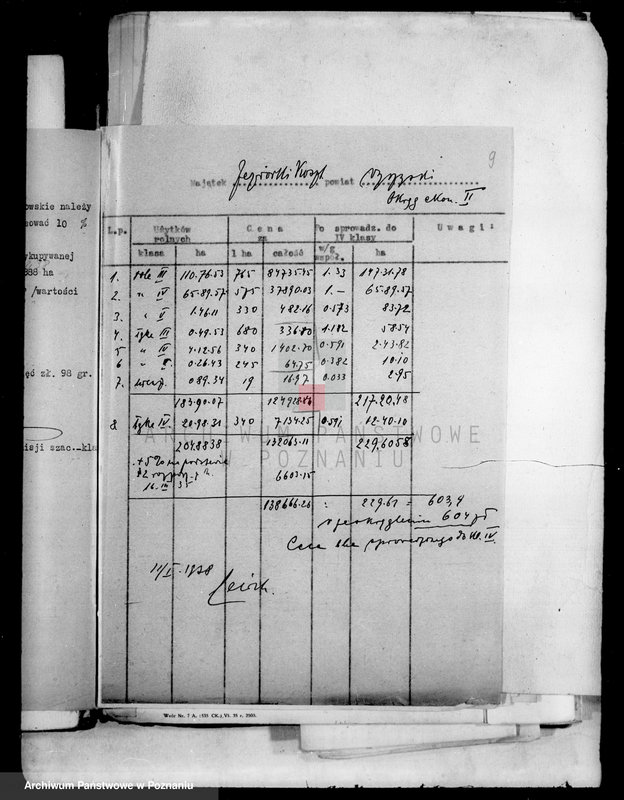 Obraz 13 z jednostki "Operat szacunkowy gruntów przymusowo-wykupionych z majątku Jeziorki Kosztowskie powiatu wyrzyskiego"