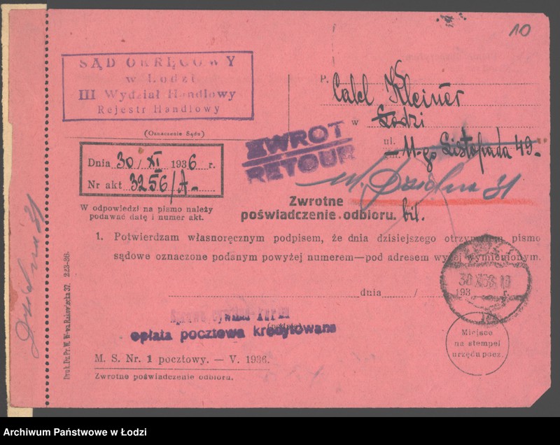 Obraz 12 z jednostki "Celel Kleiner- sprzedaż manufaktury i galanterji"