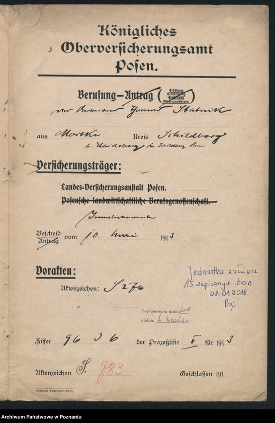 Obraz 18 z jednostki "Regibauversicherung der Stadt Dortmund [odwołanie do Ministerstwa]"