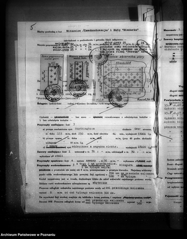 image.from.unit.number "Zakłady Przemysłowe Budowy Maszyn H. Cegielski Poznań - G. Wilda nr woj. kotła 5973"