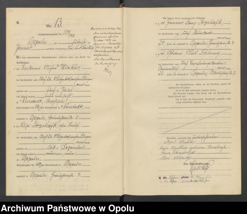 Obraz 17 z jednostki "[Rejestr małżeństw]  1933  Nr 1-155"
