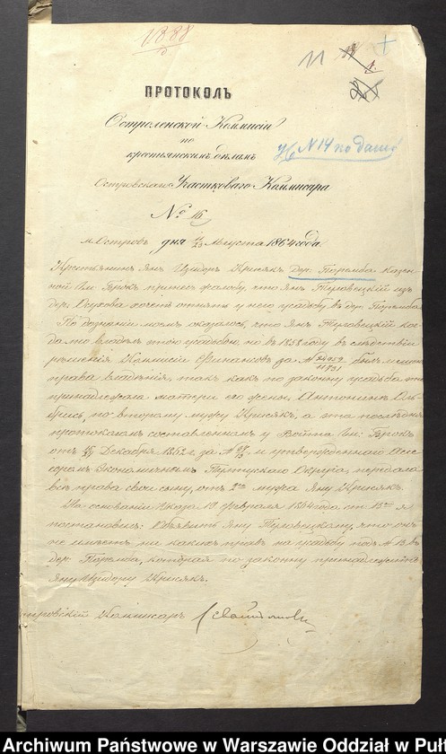 image.from.unit.number "O urządzaniu chłopów byłej państwowej wsi Poręba wchodzącej w skład byłej ekonomii Poręba, gm. Poręba"