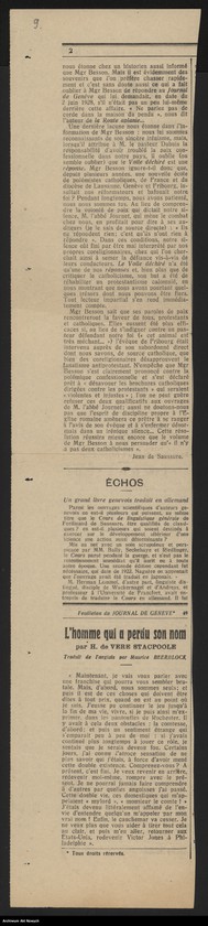 image.from.unit.number "Besson Marius (biskup Lozanny, Genewy i Fryburga); Załączniki: a) List S.A.D.E.A; b) Instytut "La Lingerie" (prospekt); c) wycinek prasowy; L.18 (odpowiedzi - maszynopis, rękopis)"