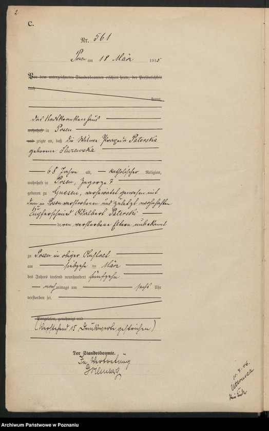 Obraz 4 z jednostki "Księga miejscowa zgonów tom II [Rejestr główny zgonów]"