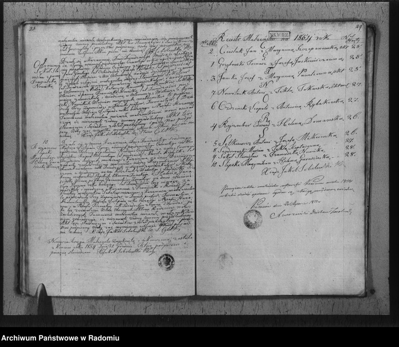 Obraz 16 z jednostki "Duplikat urodzonych, zaślubionych i zmarłych parafii Kazanów na rok 1854"