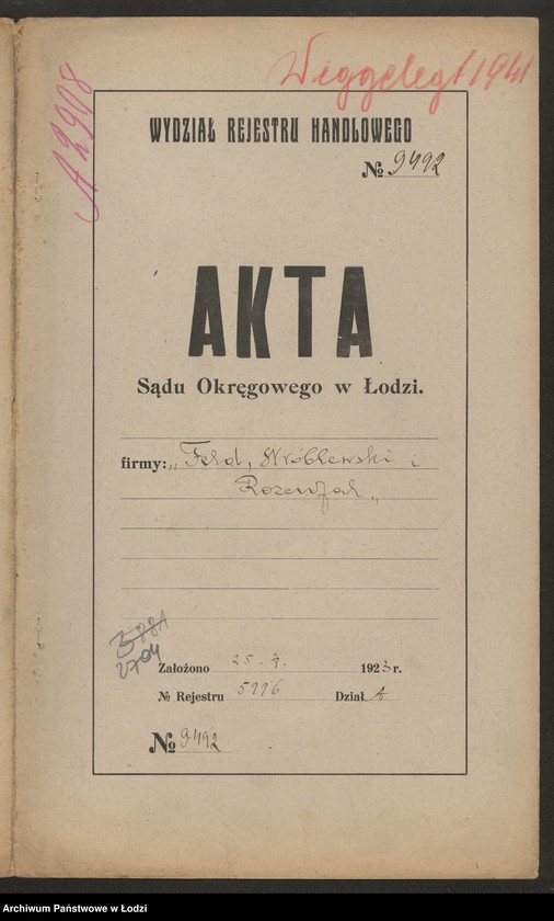 Obraz 2 z jednostki "Feld, Wróblewski i Rozental – kupno i sprzedaż towarów manufakturowych"
