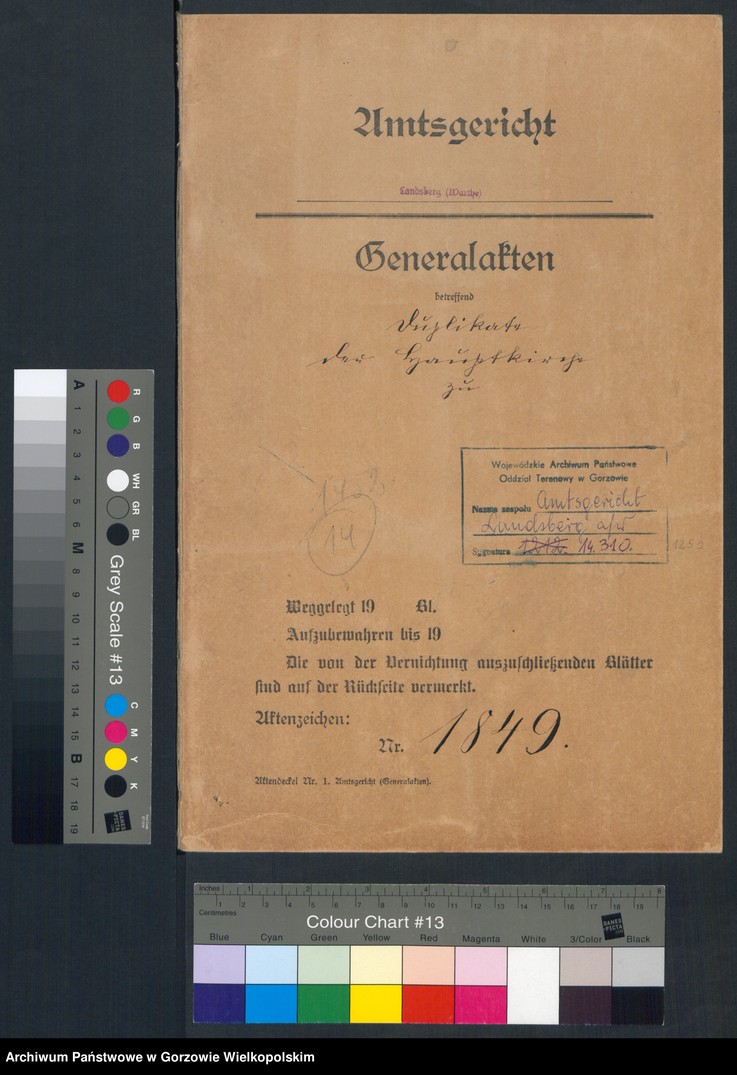 image.from.unit.number "Duplikate der Hauptkirche zu Landsberg an der Warthe (zawiera też księgę zgonów Konkordien Kirche z 1849 r.)"