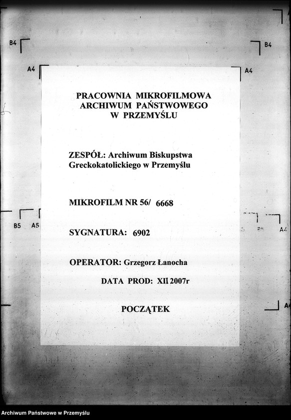 Obraz 1 z jednostki "[Kopie ksiąg metrykalnych parafii Hańczowa z filią Ropki (dekanat Gorlice)]"