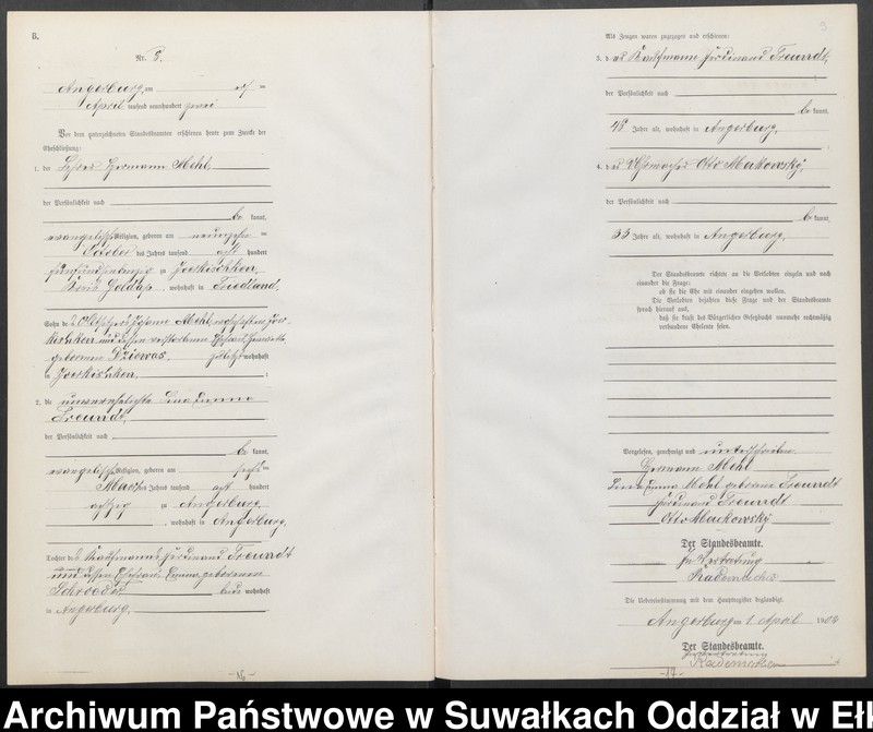 image.from.unit.number "Heiraths-Neben-Register des Preussischen Standes-Amtes Angerburg Kreis Angerburg"