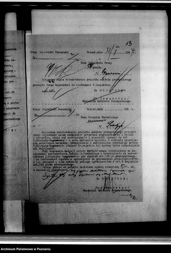 Obraz 19 z jednostki "Zatwierdzenie zakładu przemysłowego /ustawienia motoru ropowego/ Cukrowni w Środzie Spółka Akcyjna"