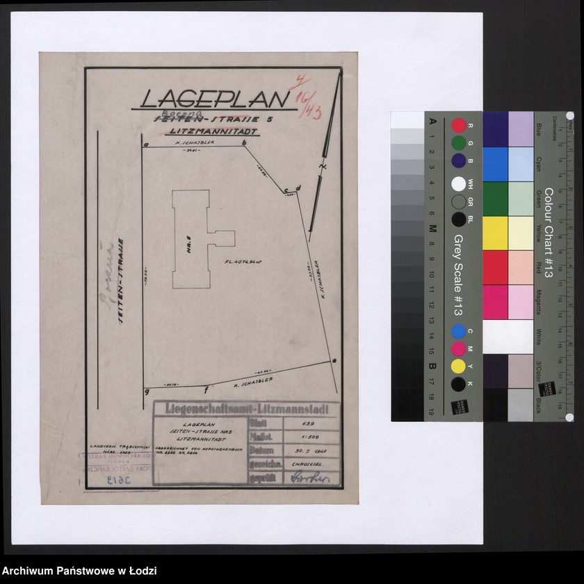 Obraz 1 z jednostki "Lageplan Seiten-Strasse 5 Litzmannstadt"