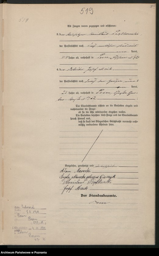 Obraz 10 z jednostki "Księga miejscowa małżeństw tom III [Rejestr główny małżeństw]"