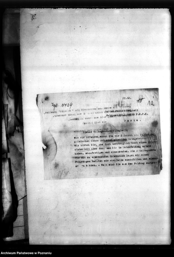 Obraz 16 z jednostki "Korespondencja w sprawie miejscowych Niemców, którzy zginęli w 1939 roku L - Z"