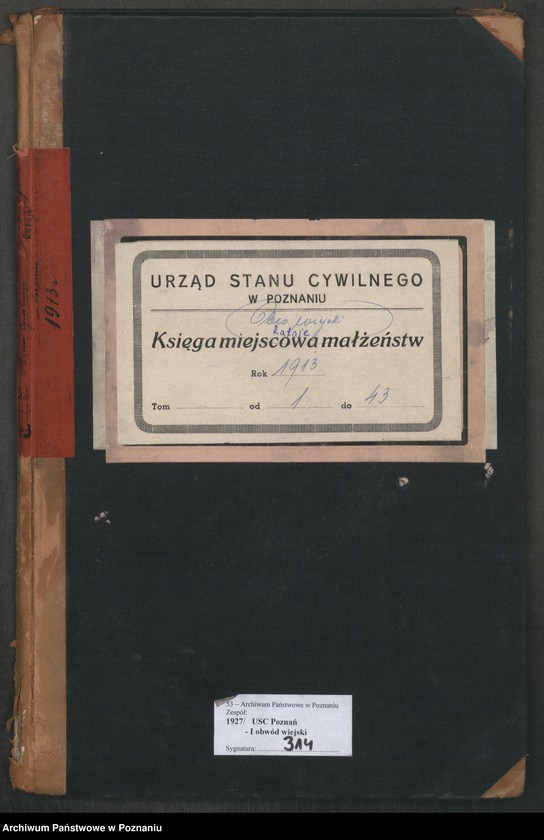 Obraz 2 z jednostki "Księga miejscowa małżeństw [Rejestr główny małżeństw]"