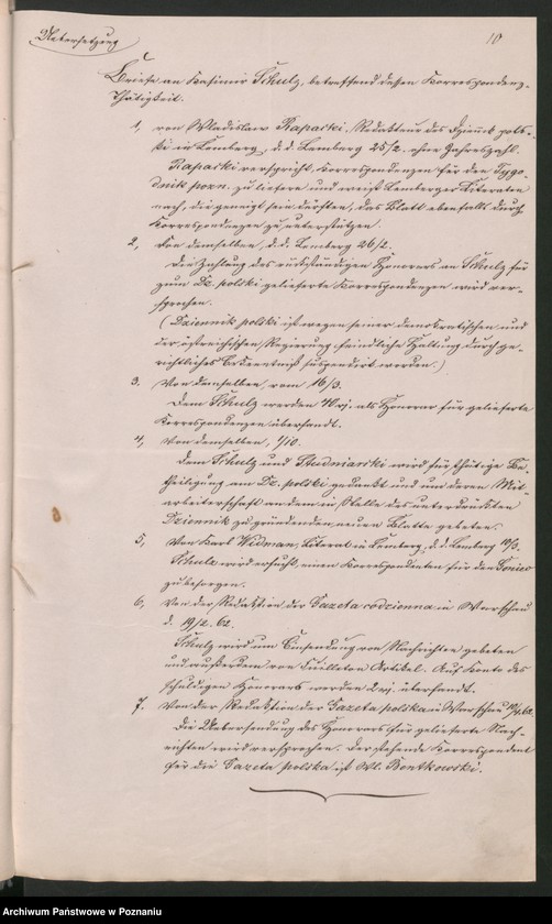 Obraz 15 z jednostki "Die Organisation einer Verschwörung unter der polnischen Bevölkerung der Provinz Posen /Poznań/ im Anschluss an die Insurrektion im Königreiche Polen."