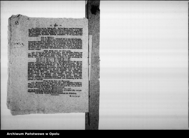 Obraz 14 z jednostki "Acta des Magistrats zu Oppeln von Verpachtung der Stadt Mauthe Vol. V de anno 1830 bis Ende Juny 1839"
