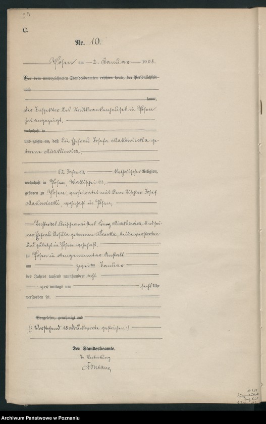 Obraz 12 z jednostki "Księga miejscowa zgonów tom I [Rejestr główny zgonów]"