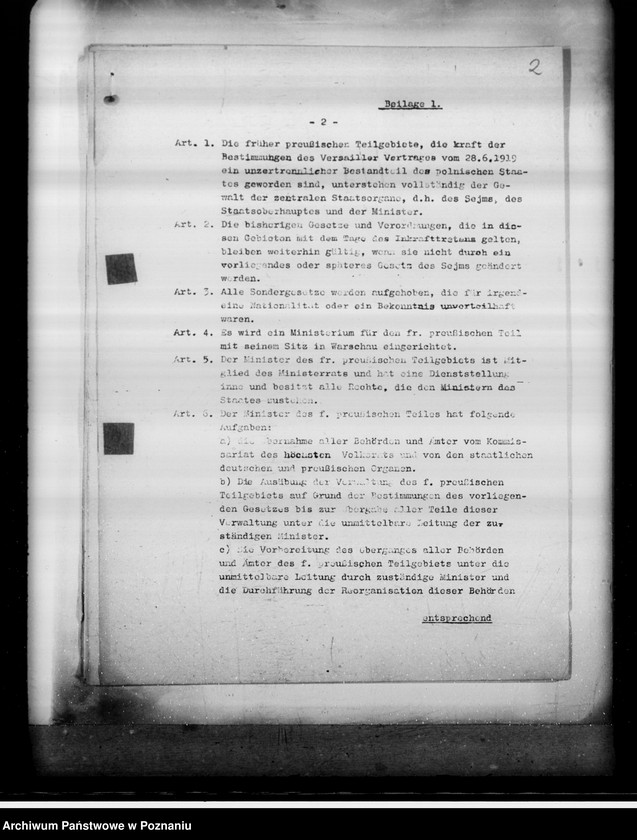 Obraz 6 z jednostki "Niemieckie tłumaczenia polskiej ustawy o tymczasowej organizacji byłej dzielnicy pruskiej"